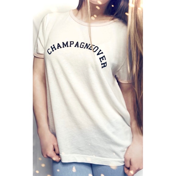 Wildfox Tops - NWT WILDFOX Champagneover short sleeve white shirt